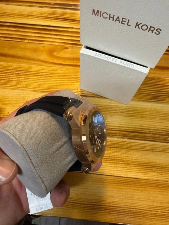 Michael Kors Rose Gold and Black Chronograph Watch - Picture 3 of 7